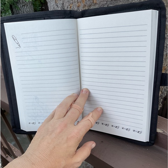 Women working together NEW journal handmade yellow quilted tribal book cover - Picture 10 of 13